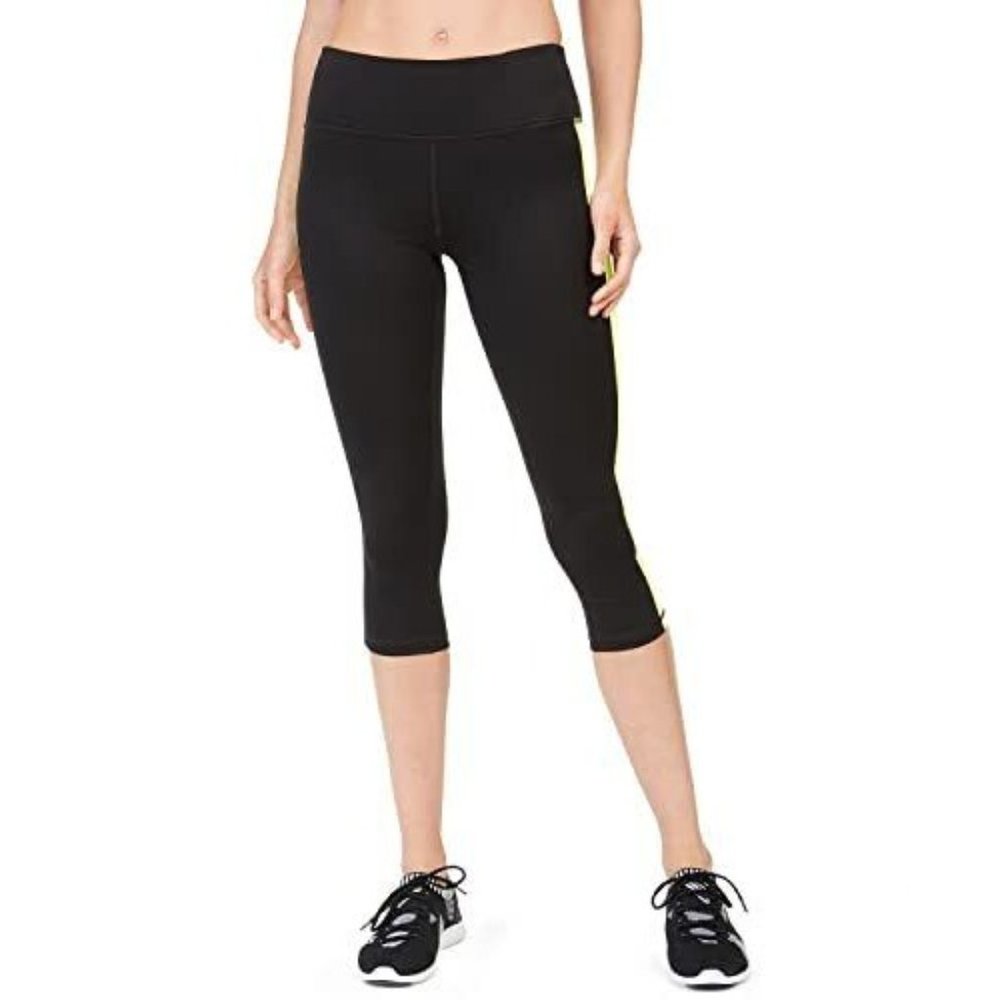 Ideology Colorblocked Cropped Leggings, Black Size Small